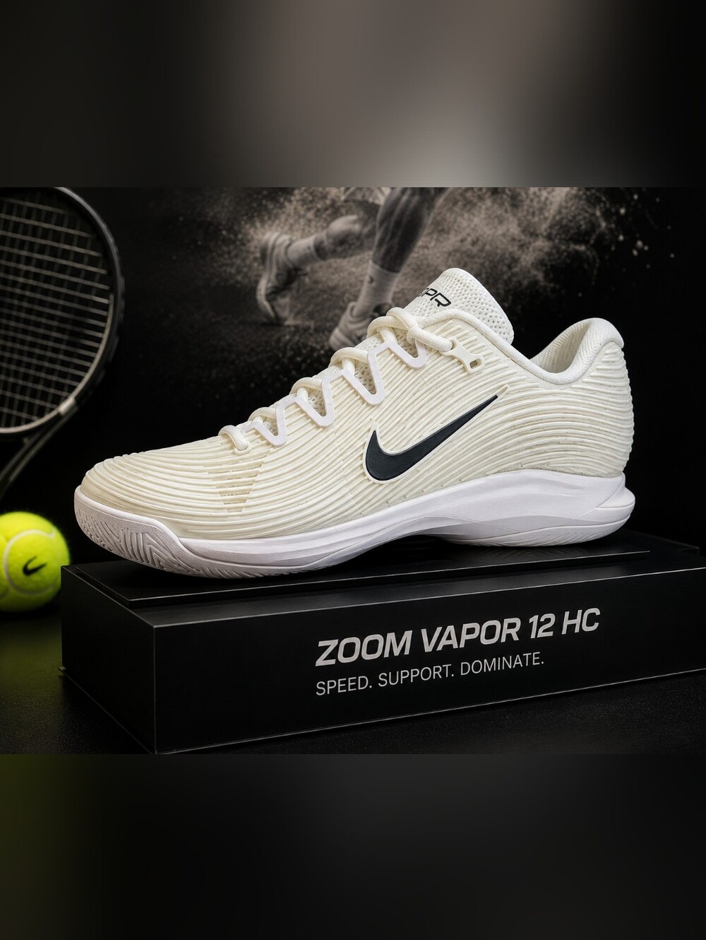 Nike Zoom Vapor 12 HC Pro Men’s Tennis Shoe - Cream/Black